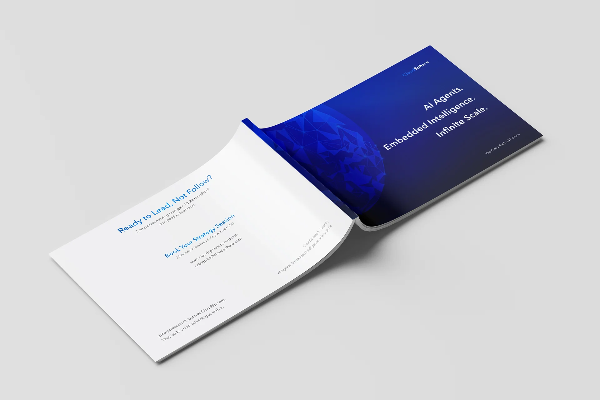 Cloudsphere company front and back cover layout
