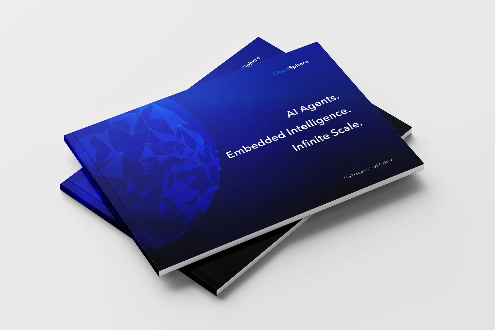 CloudSphere SaaS brochure cover with AI-driven tagline