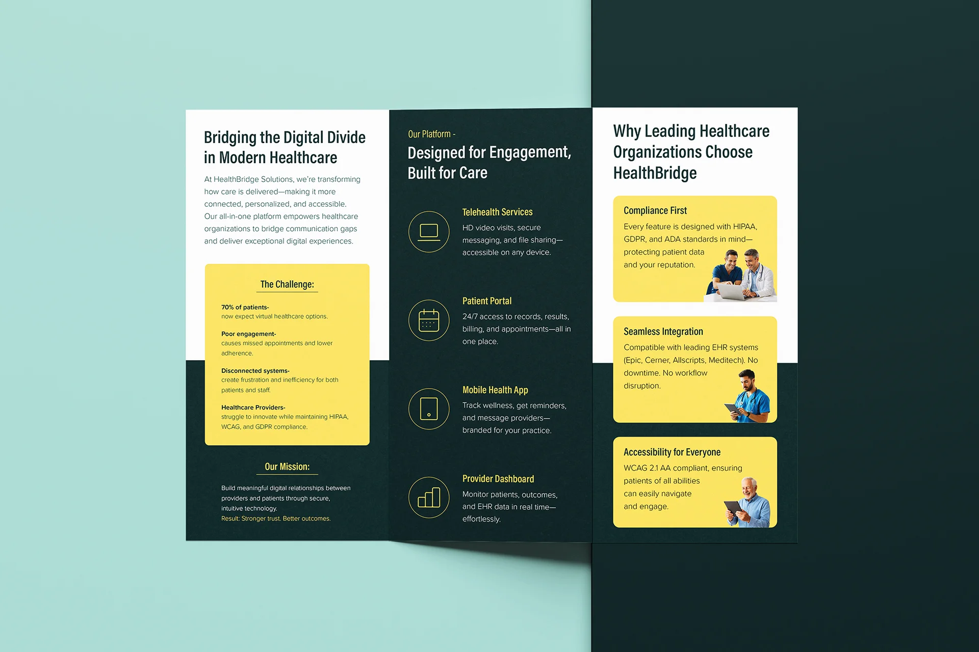 Healthcare service highlights inside panel