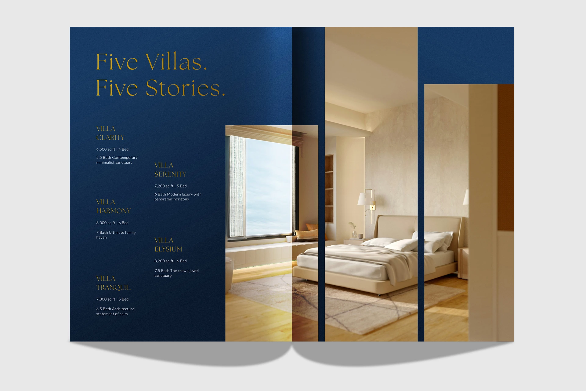 Haven Properties luxury brochure villa names and details with interior images