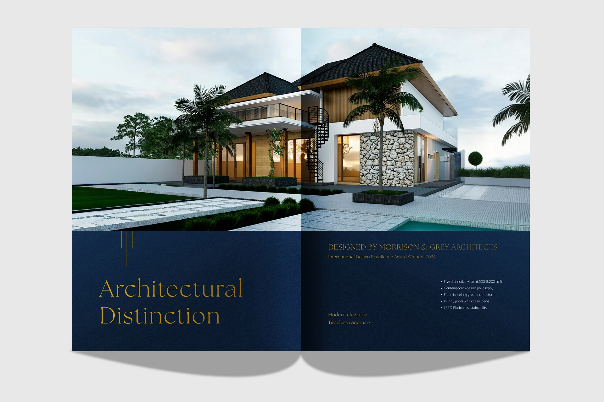 Haven Properties luxury brochure architectural distinction house shot from outside