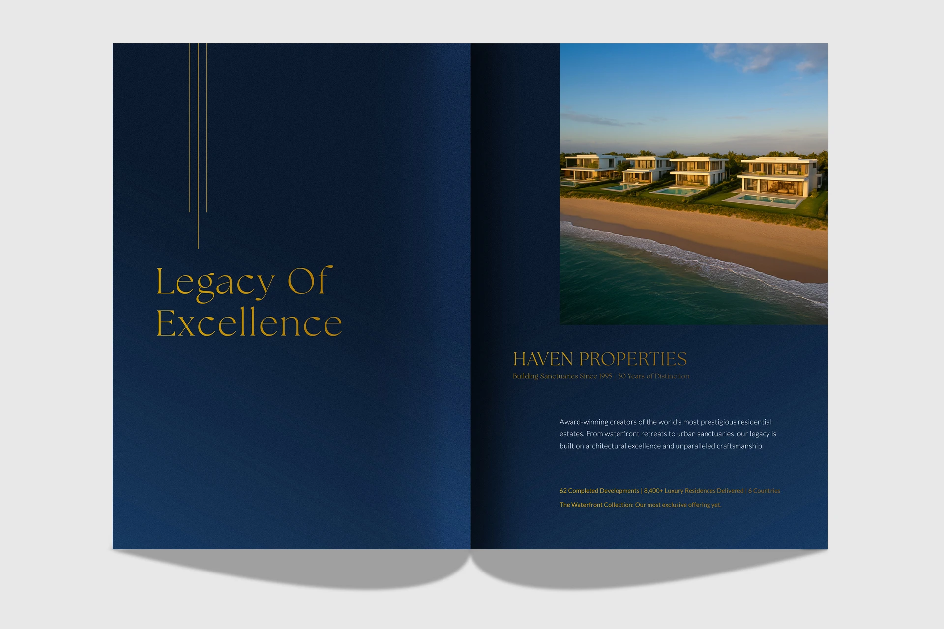 Haven Properties luxury brochure 5 sancturies view from sea beach
