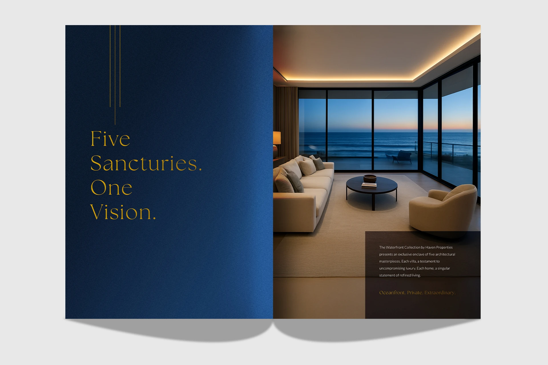 Haven Properties luxury brochure intro to the five sancturies interior