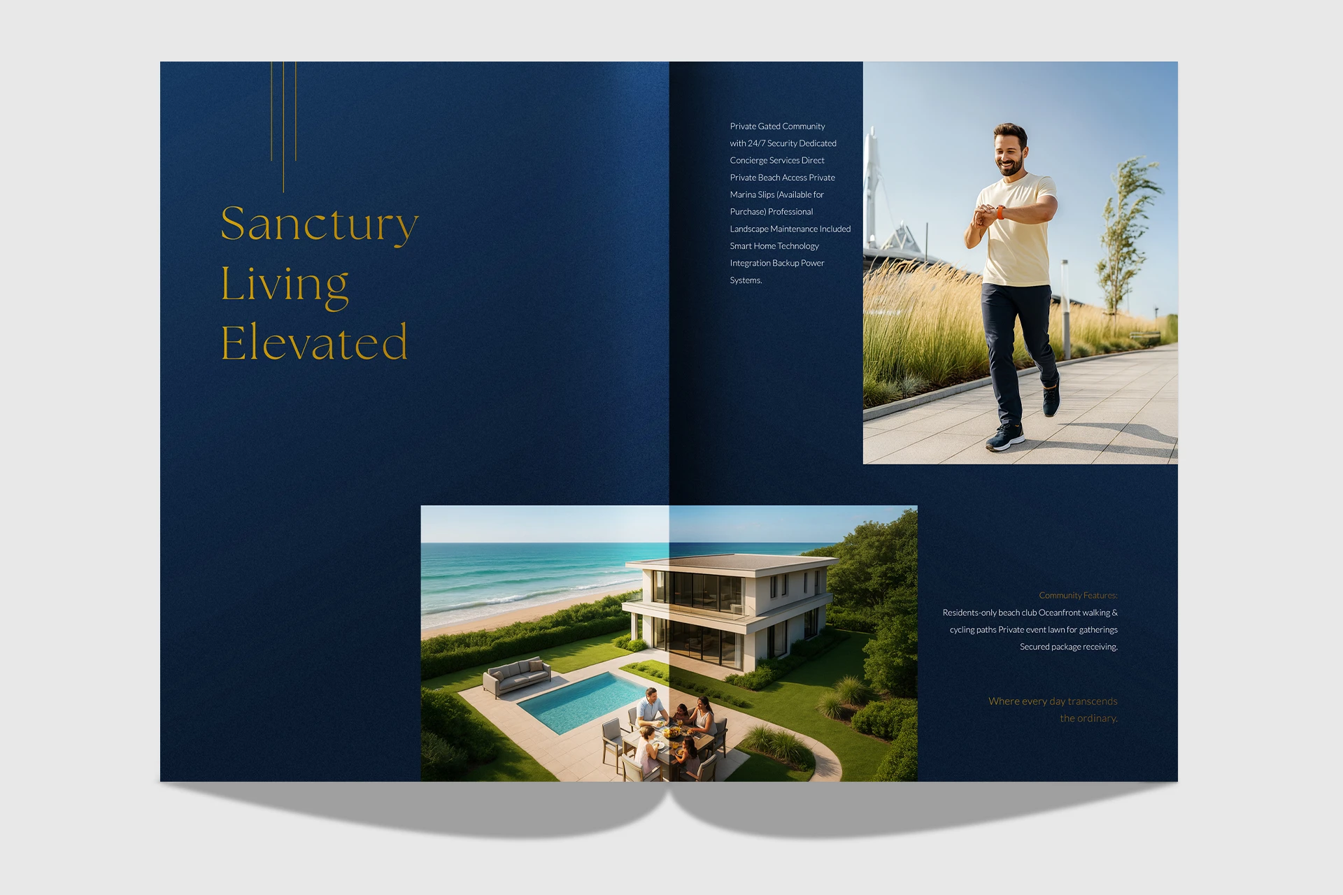 Haven Properties luxury brochure lifestyle spread