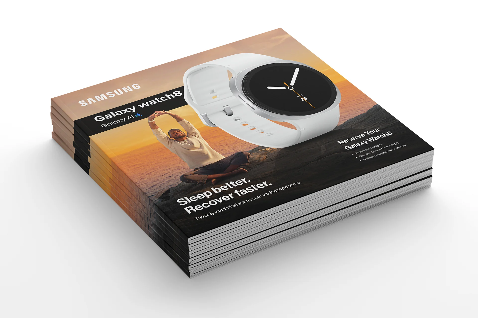Samsung Galaxy Watch8 brochure cover design concept